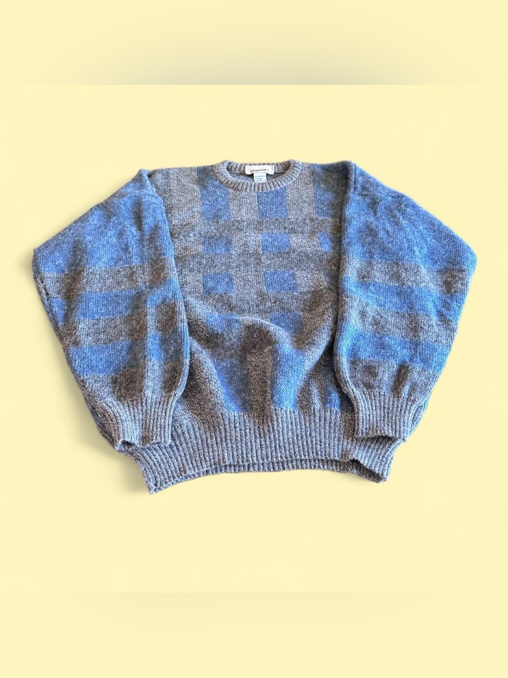 Vintage Damon Wool Blend Sweater Men’s M Gray Blue Made in Italy